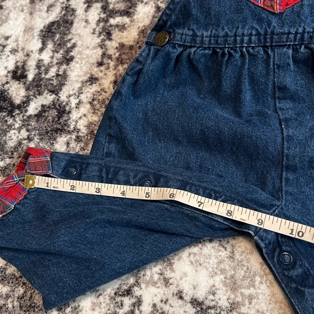 RARE Vintage OSHKOSH B'GOSH Denim Bubble Overalls 18 Month Girls USA Made